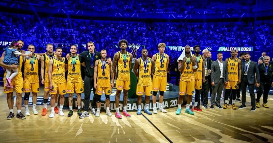 Οι παίκτες της ΑΕΚ σε αγώνα του Basketball Champions League κατά την περσινή πορεία της ομάδας έως τον τελικό της διοργάνωσης