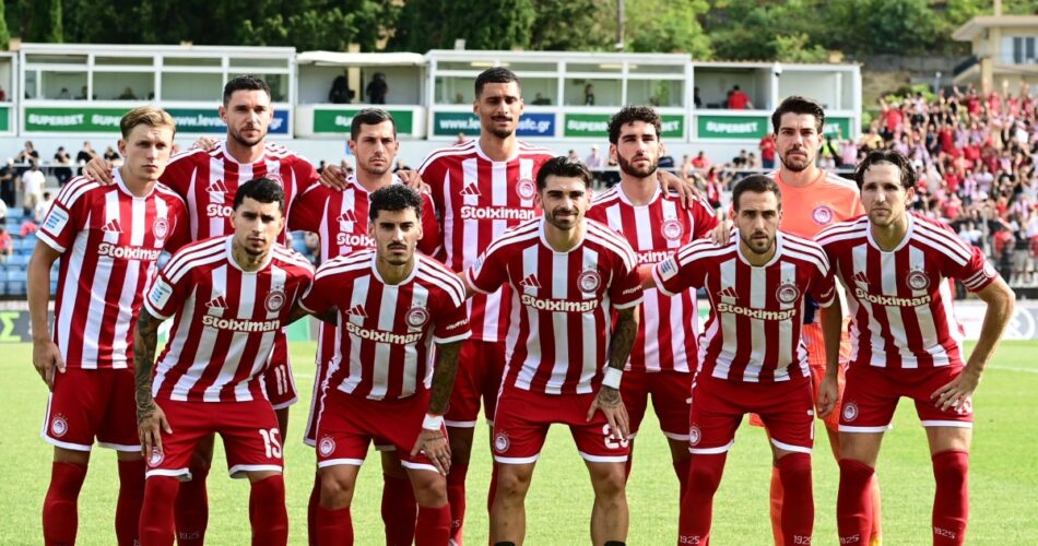 Αγωνιστικό στιγμιότυπο από την αναμέτρηση που έδωσε ο Ολυμπιακός με τον Λεβαδειακό στη Λιβαδειά